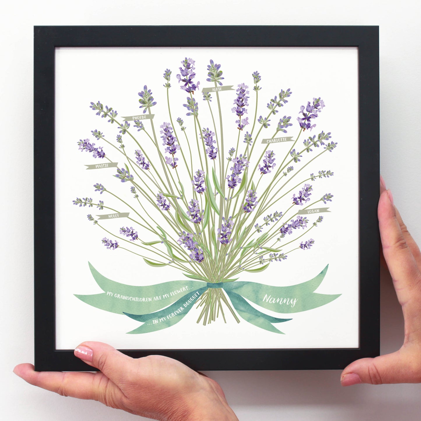 Personalised Lavender Grandparents Framed Print