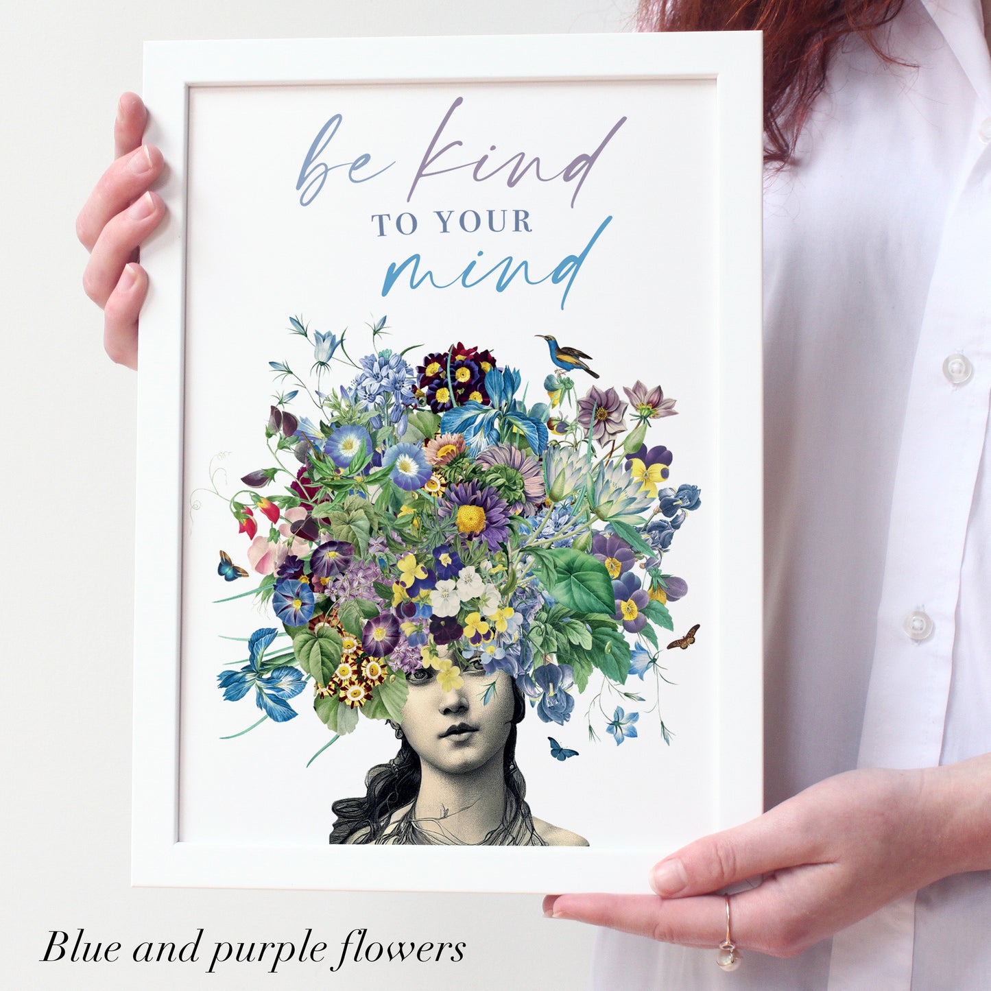 Mindful Floral Quote Print