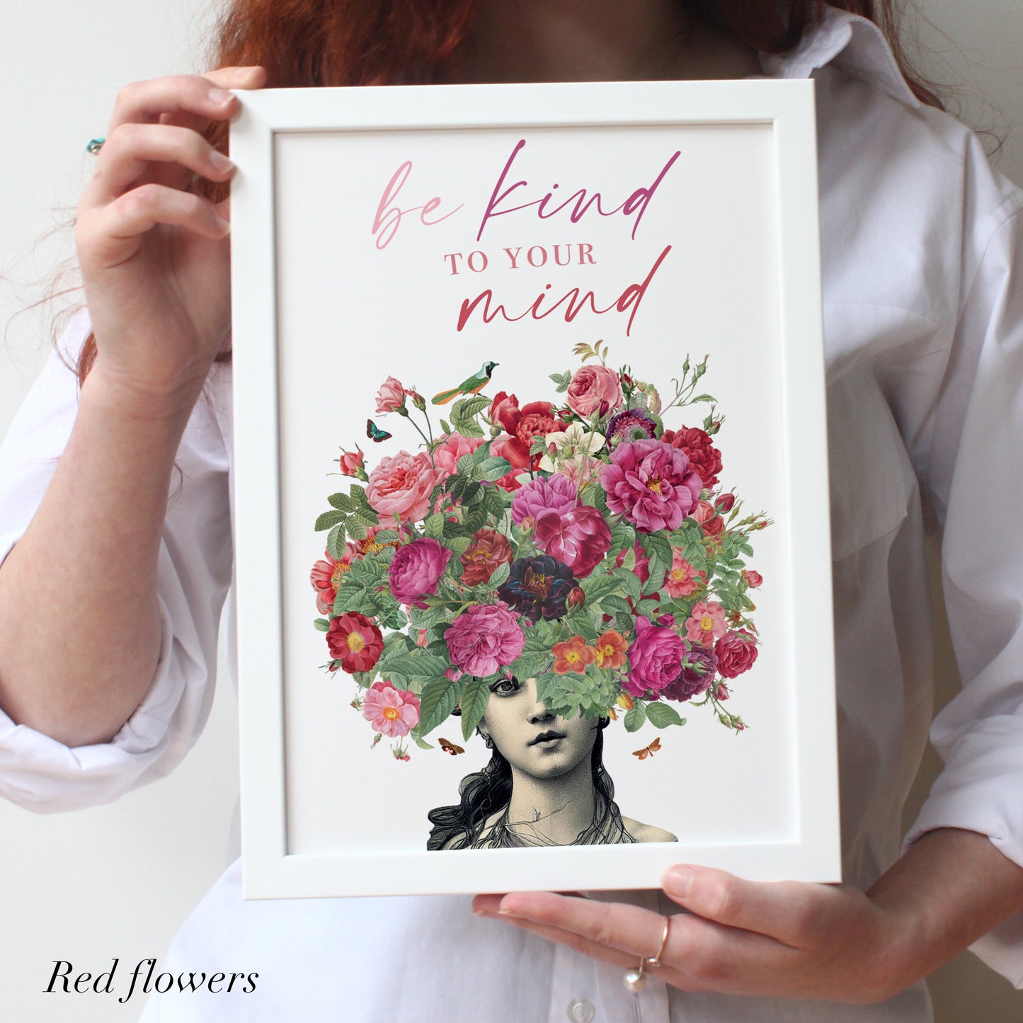 Mindful Floral Quote Print