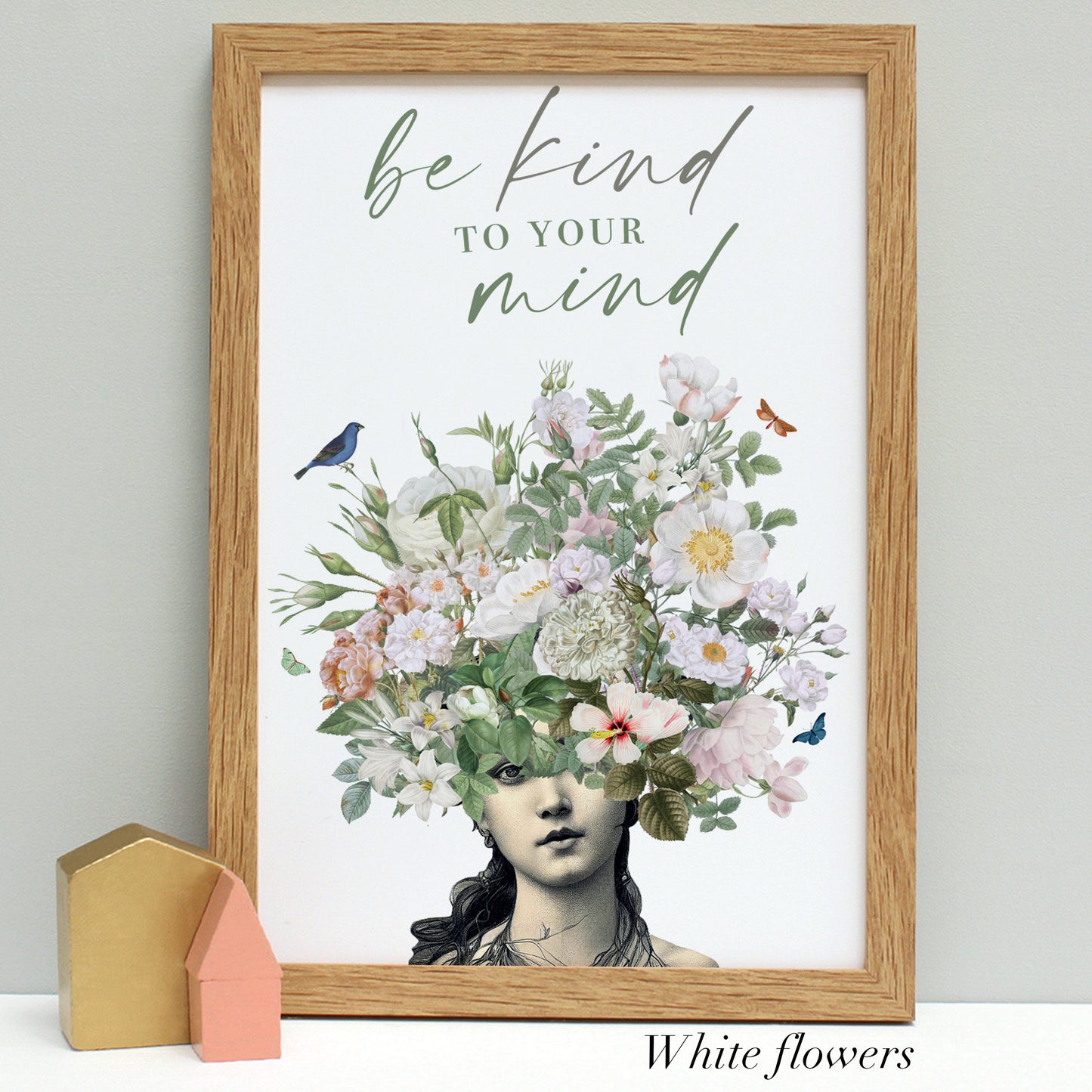 Mindful Floral Quote Print