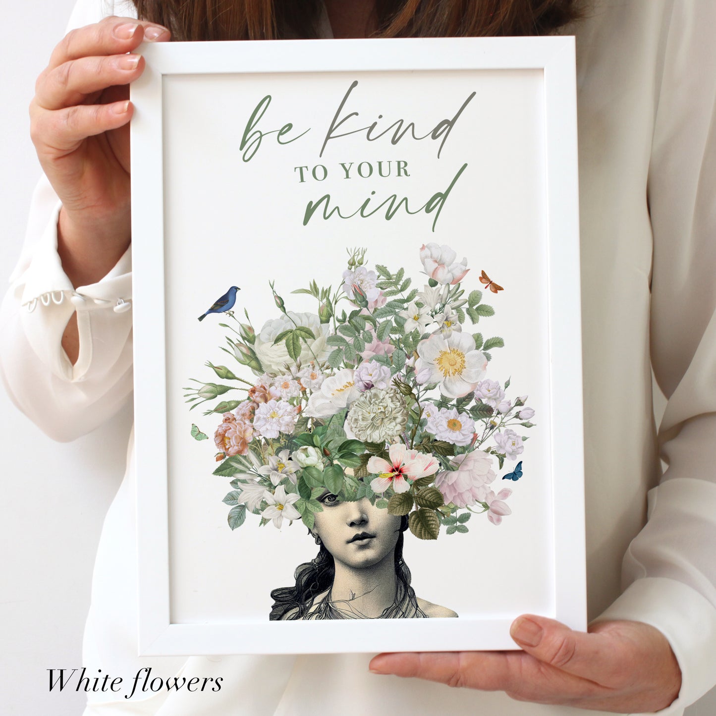 Mindful Floral Quote Print