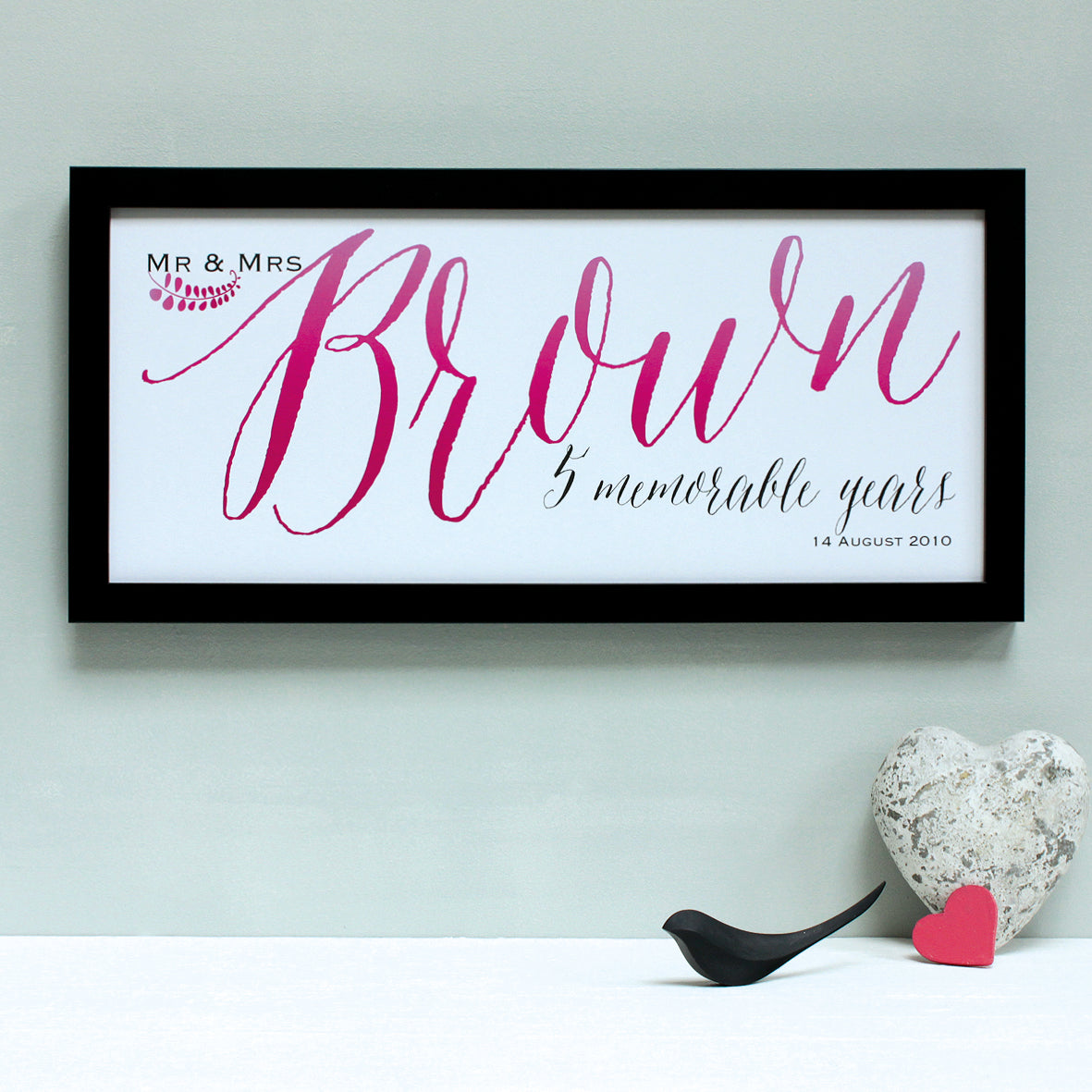 Personalised Wedding Mr And Mrs Framed Print