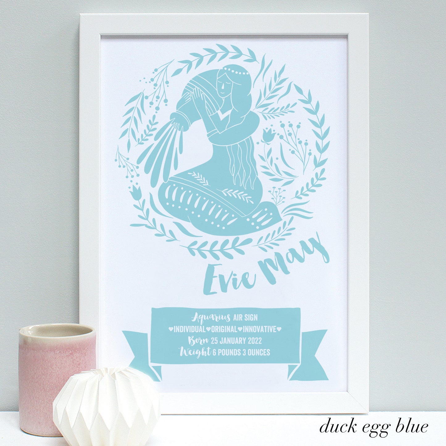 Personalised New Baby Zodiac Framed Print