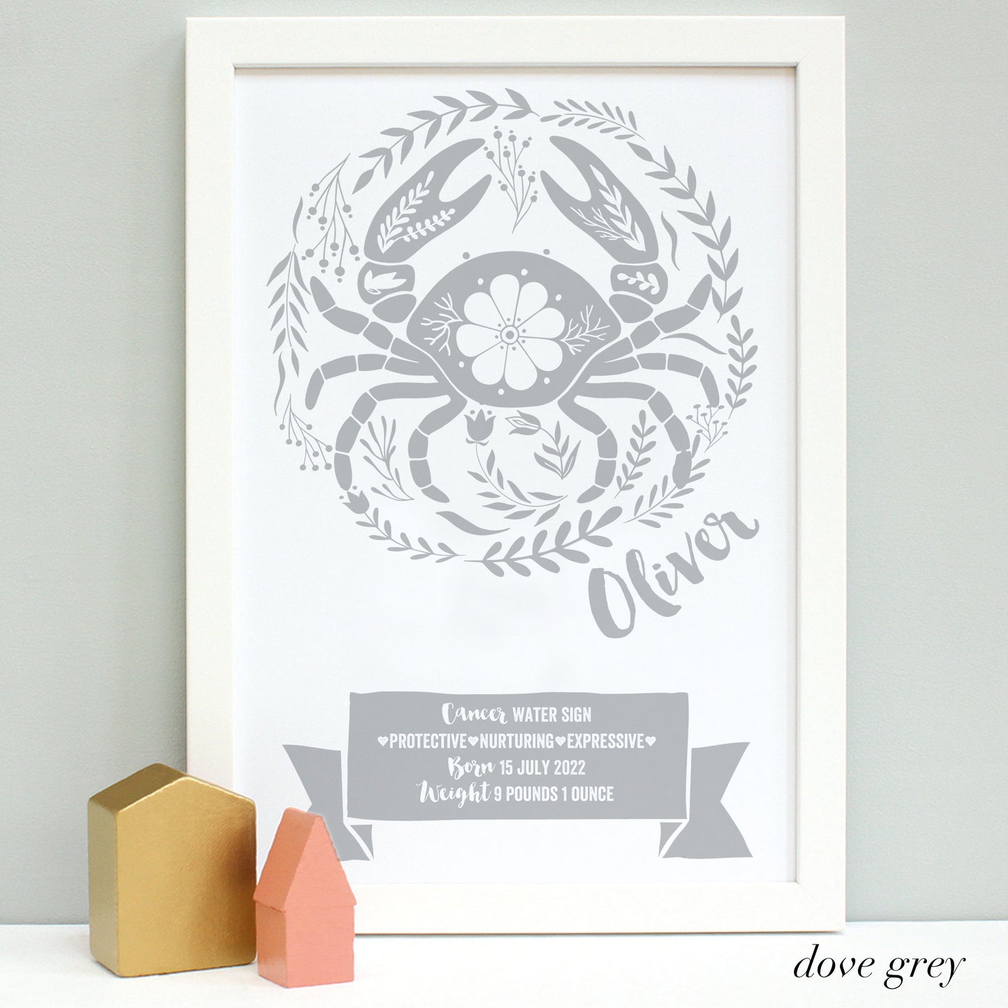 Personalised New Baby Zodiac Framed Print