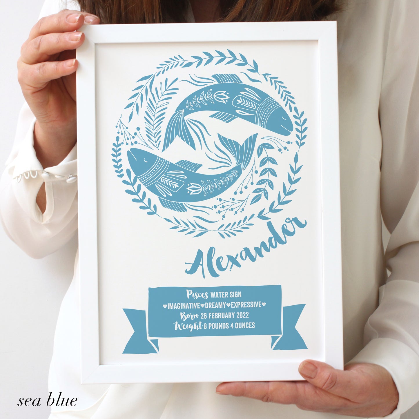 Personalised New Baby Zodiac Framed Print