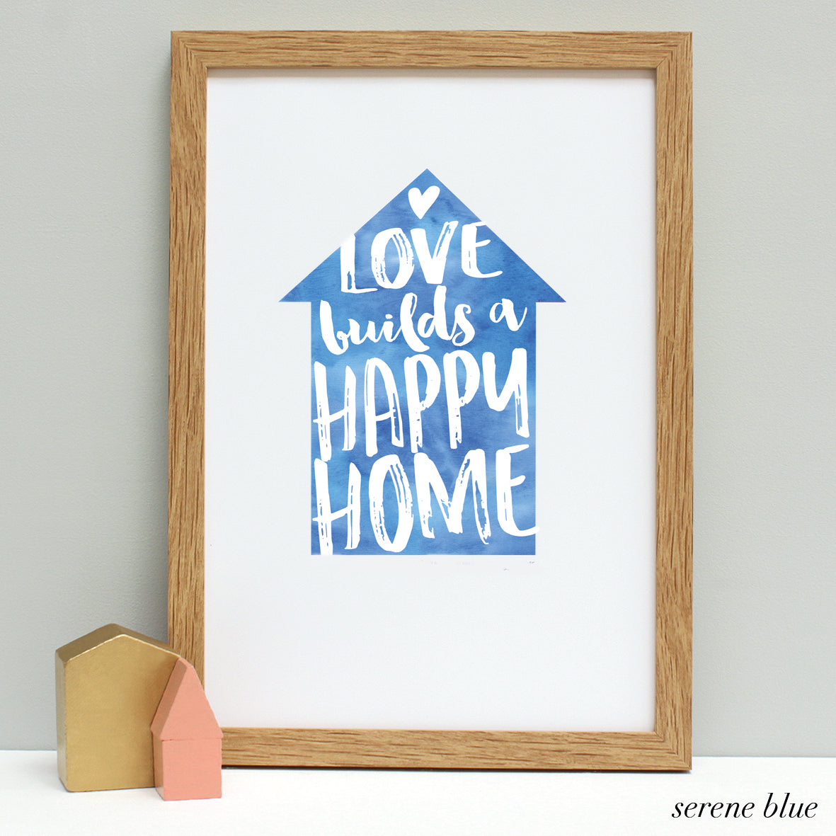 personalised new home quote print, oak frame