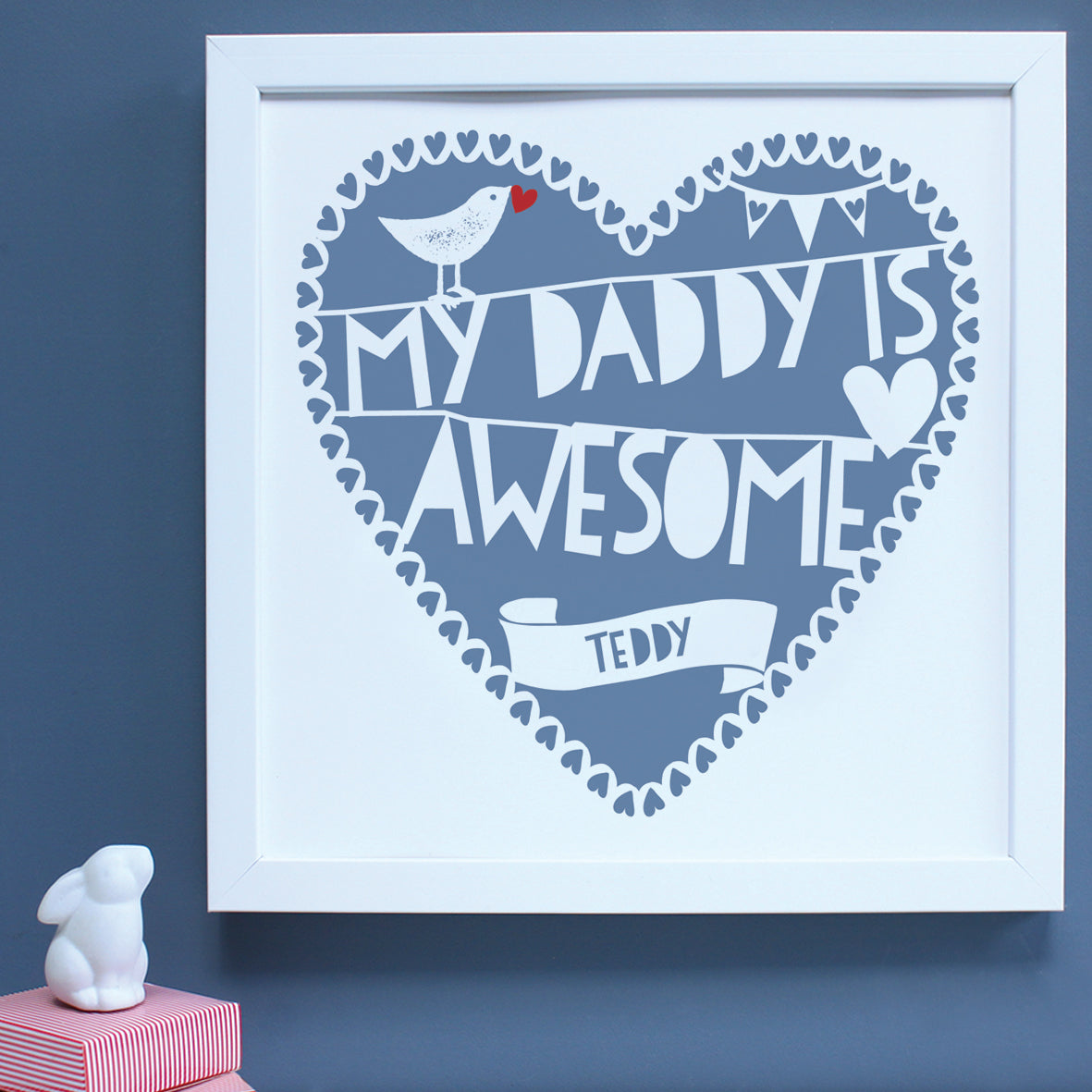 personalised fathers day heart print