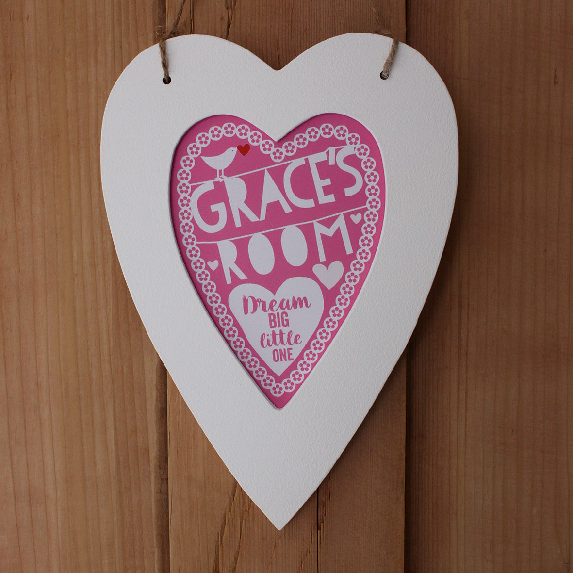 Personalised Children's Heart Room Sign