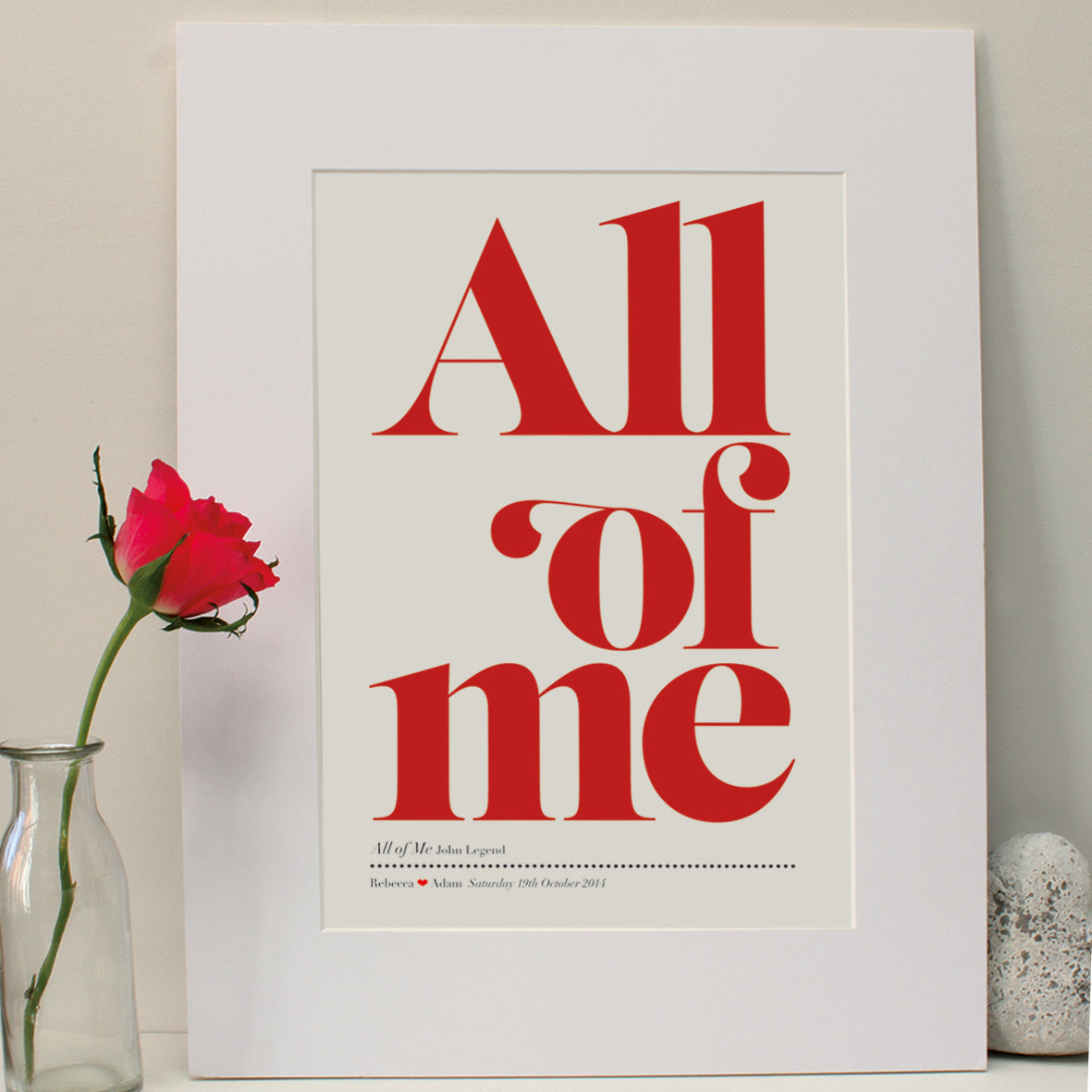 personalised favourite song print, diva red 