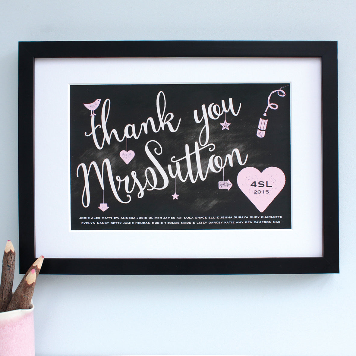 Personalised Teacher Thank You Framed Print