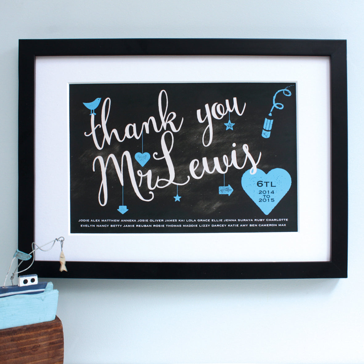 Personalised Teacher Thank You Framed Print