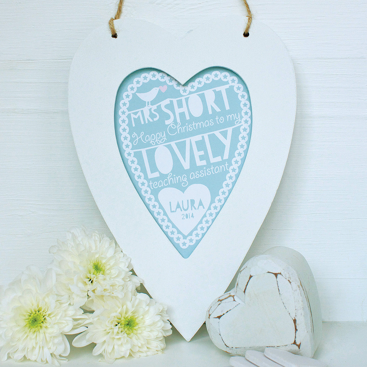 Personalised Teacher Heart Framed Print