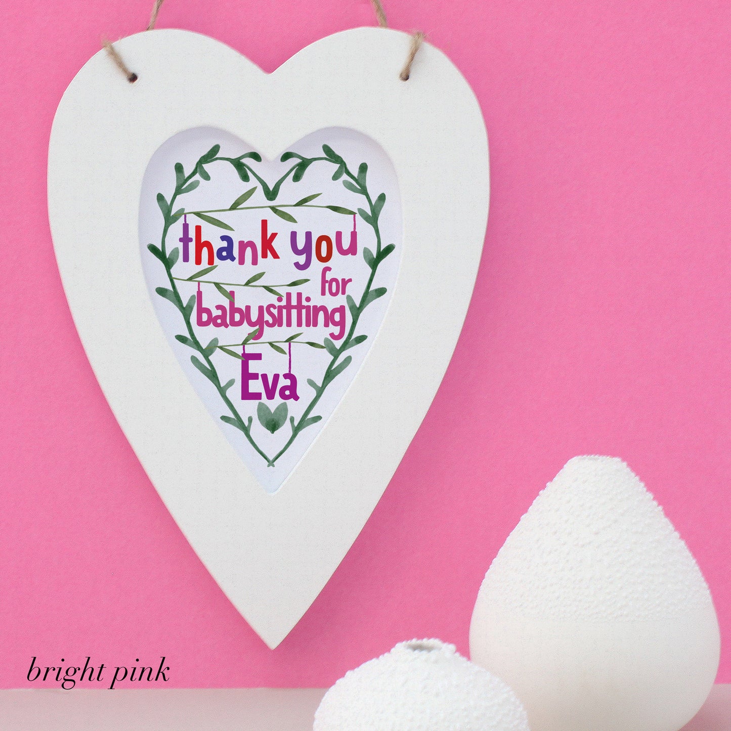 Thank You Teacher Personalised Heart Framed Print