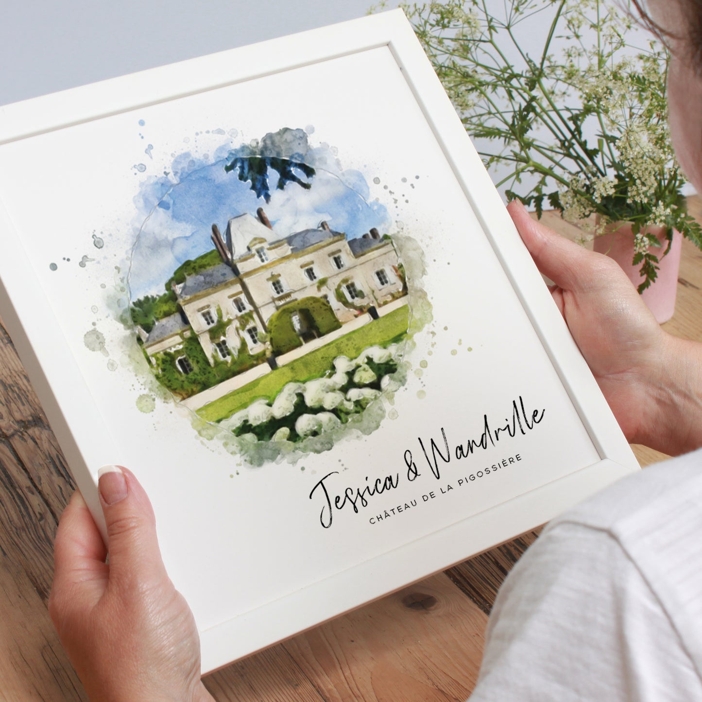 Personalised Wedding Venue Watercolour Framed Print