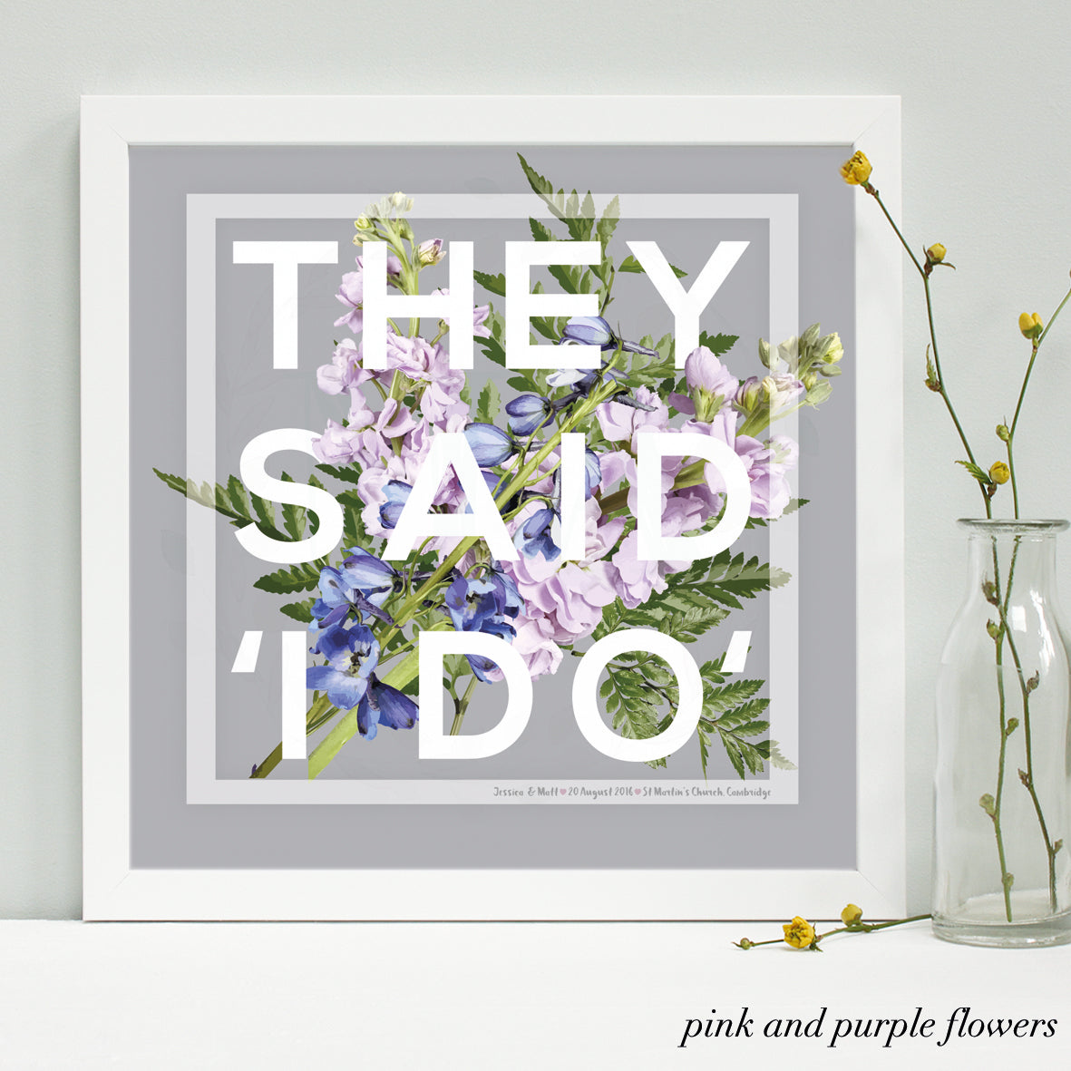 Personalised Wedding 'I Do' Framed Print