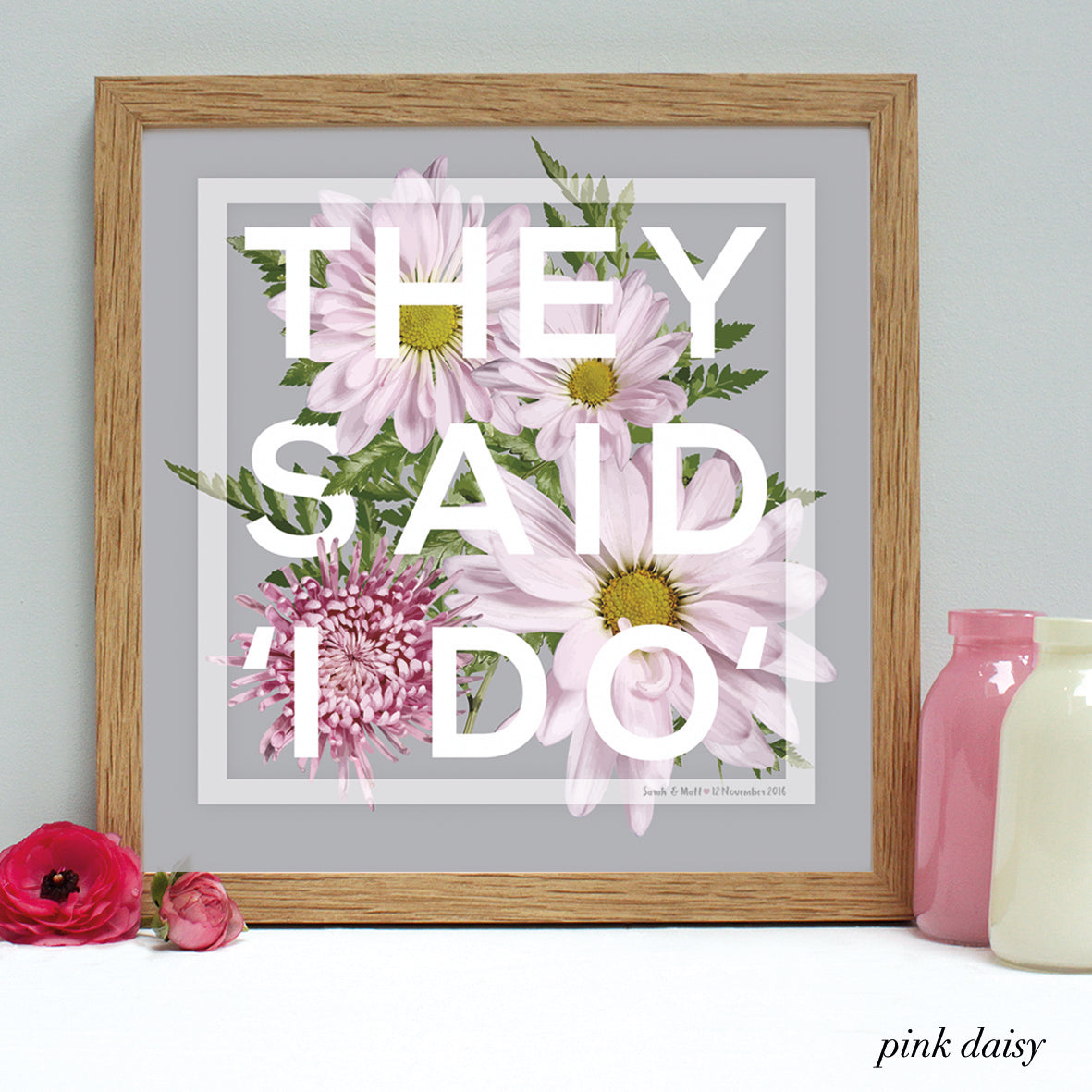 Personalised Wedding 'I Do' Framed Print