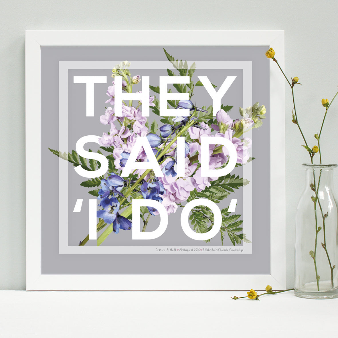 Personalised Wedding 'I Do' Framed Print