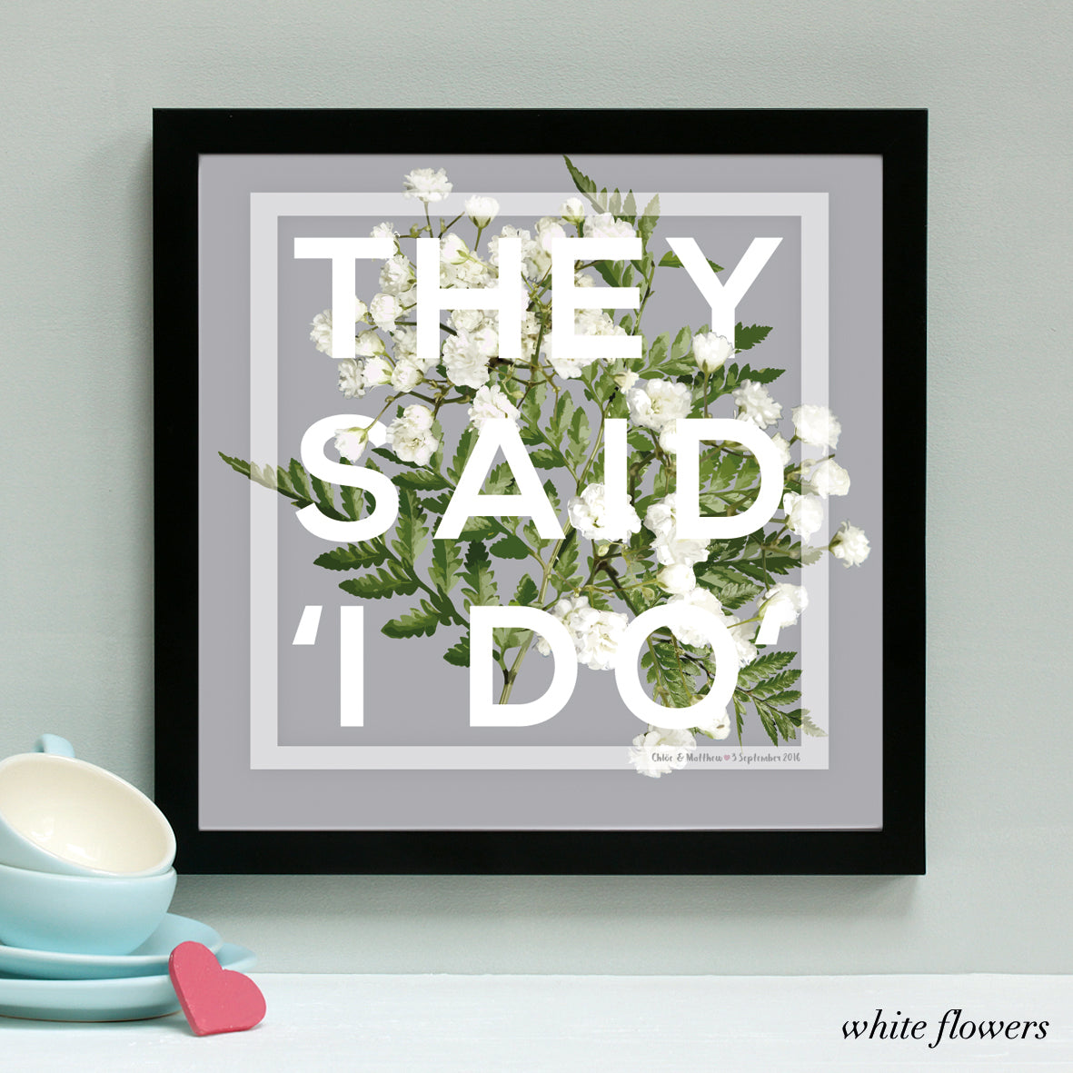 Personalised Wedding 'I Do' Framed Print