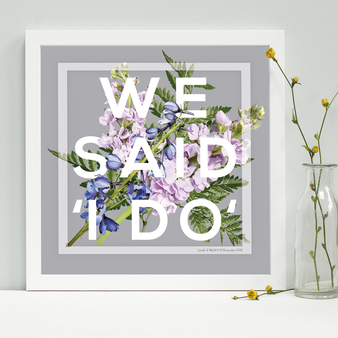 Personalised Wedding 'I Do' Framed Print