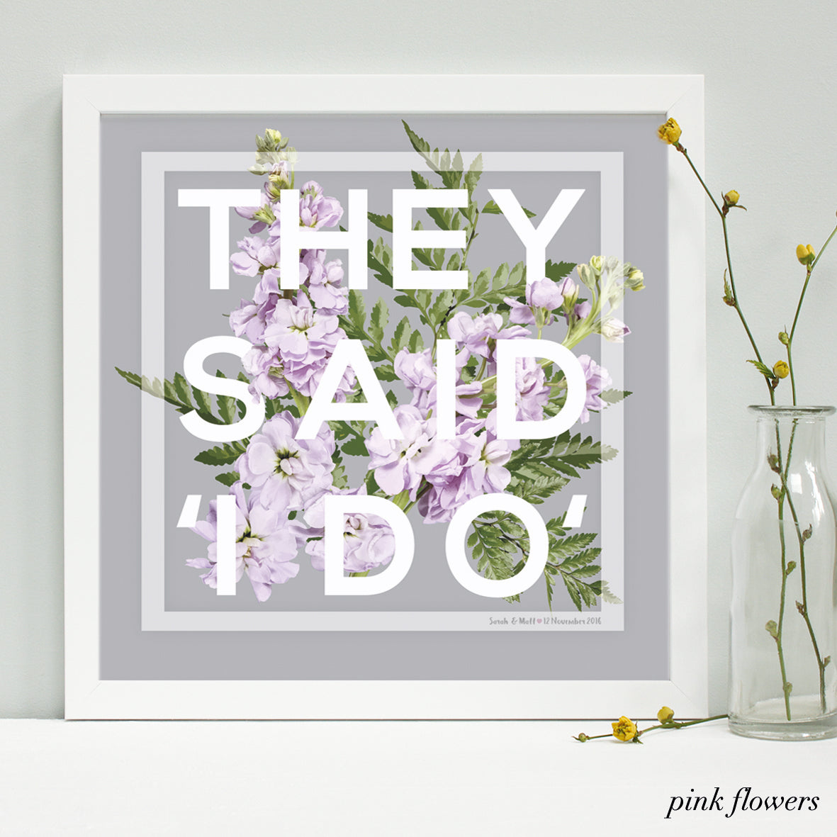 Personalised Wedding 'I Do' Framed Print