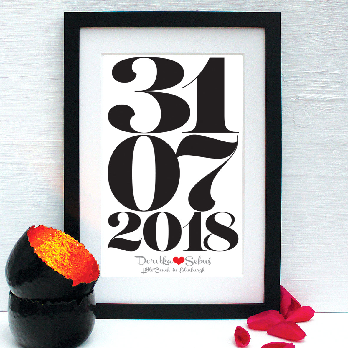 Personalised Wedding Date Framed Print