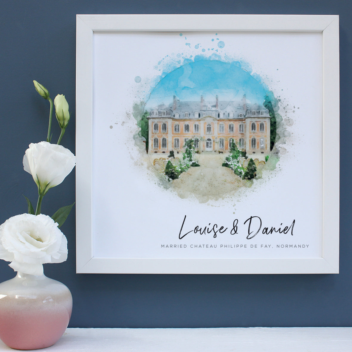 Personalised Wedding Venue Watercolour Framed Print