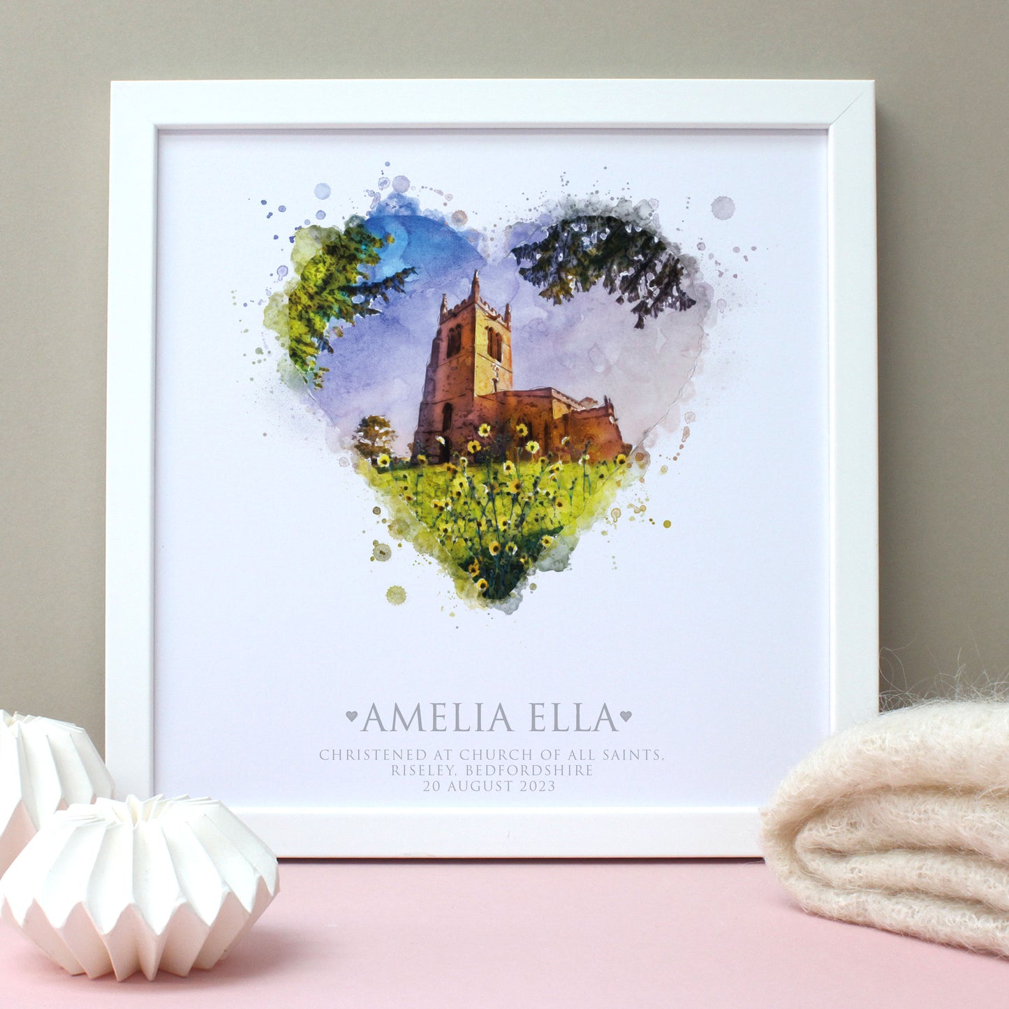 Personalised Christening Gift Venue Illustration