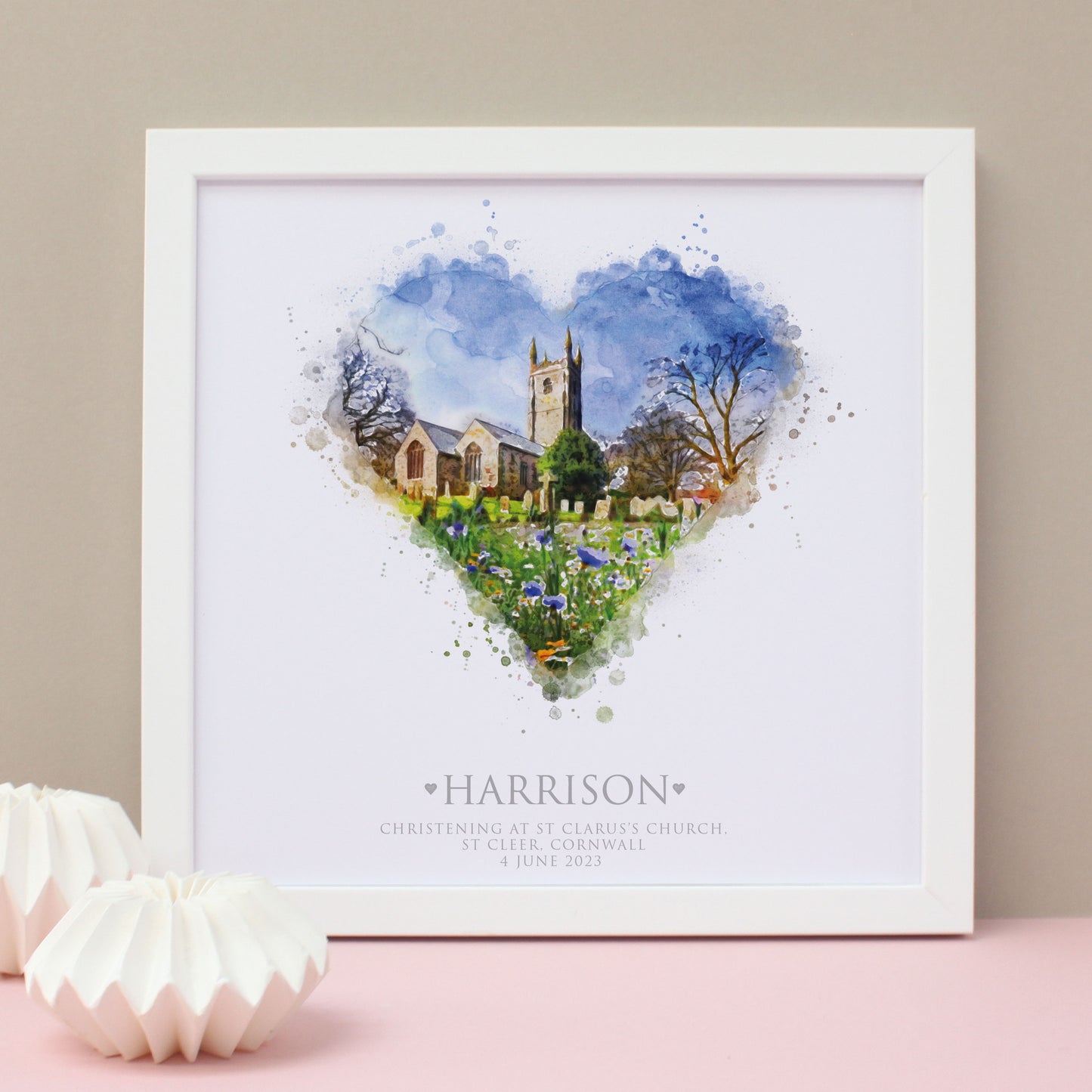 Personalised Christening Gift Venue Illustration