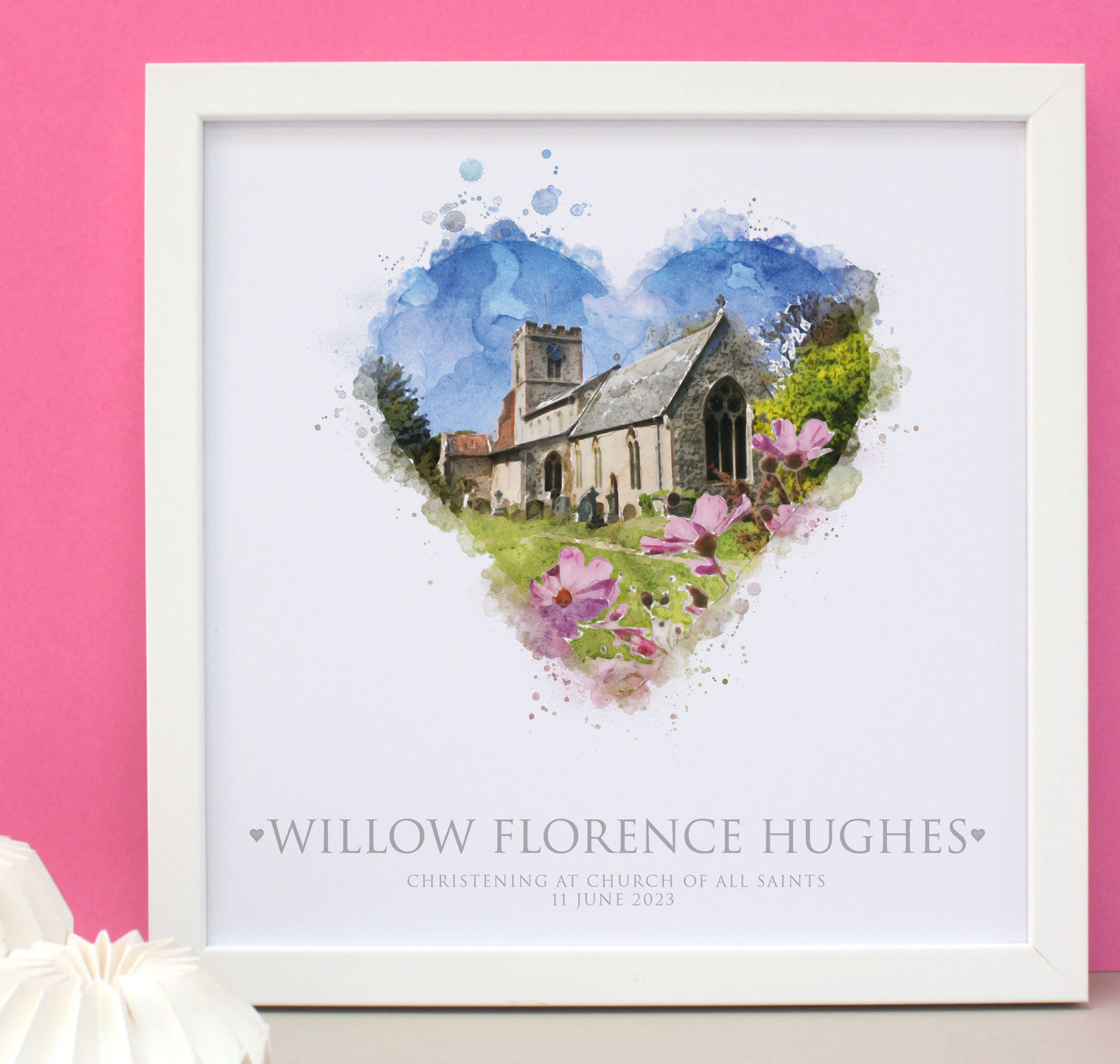 Personalised Christening Gift Venue Illustration