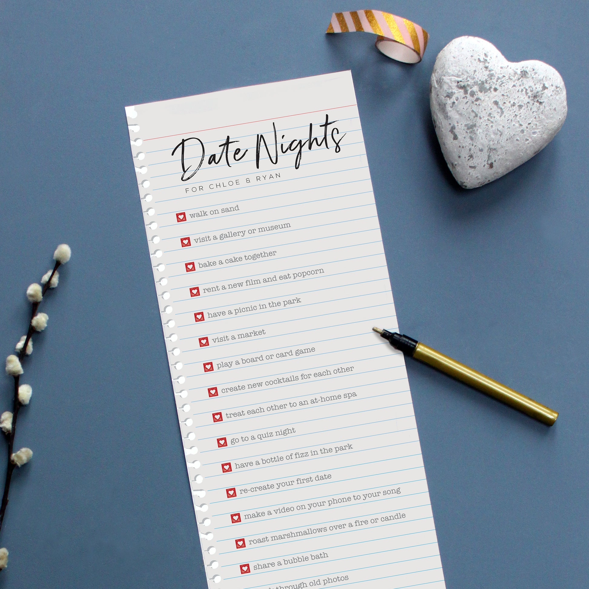 date night print gift for Valentines Day