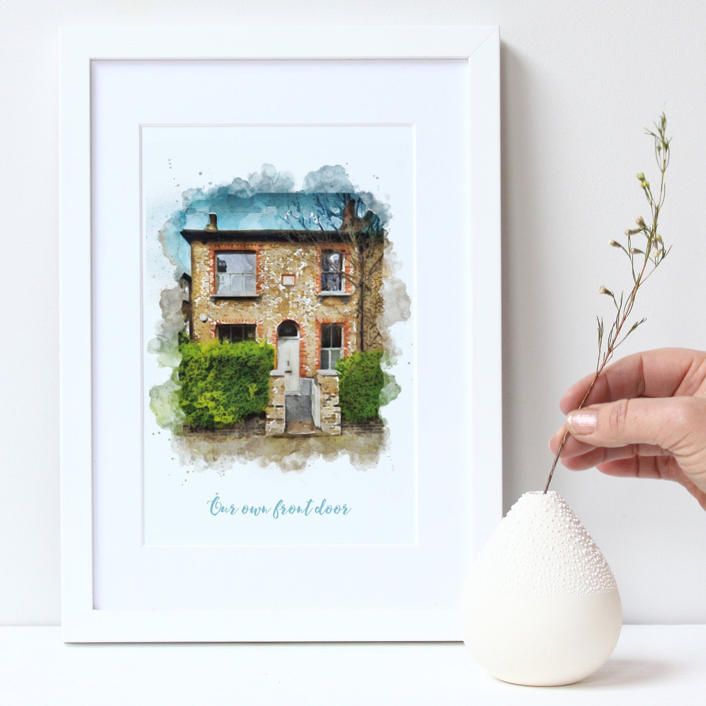 Personalised Watercolour New Home Framed Print