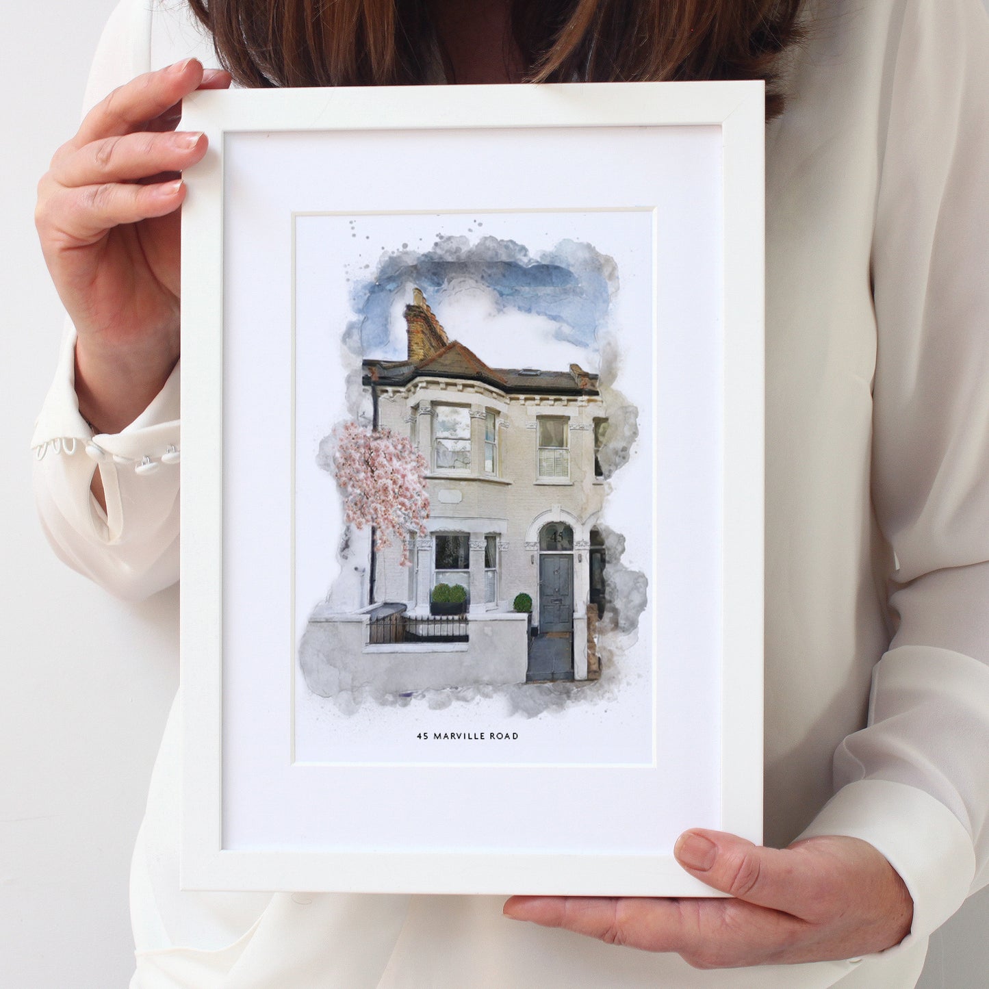 Personalised Watercolour New Home Framed Print