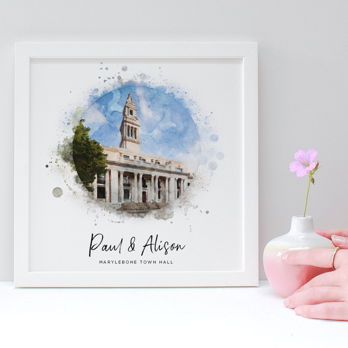 Personalised Wedding Venue Watercolour Framed Print