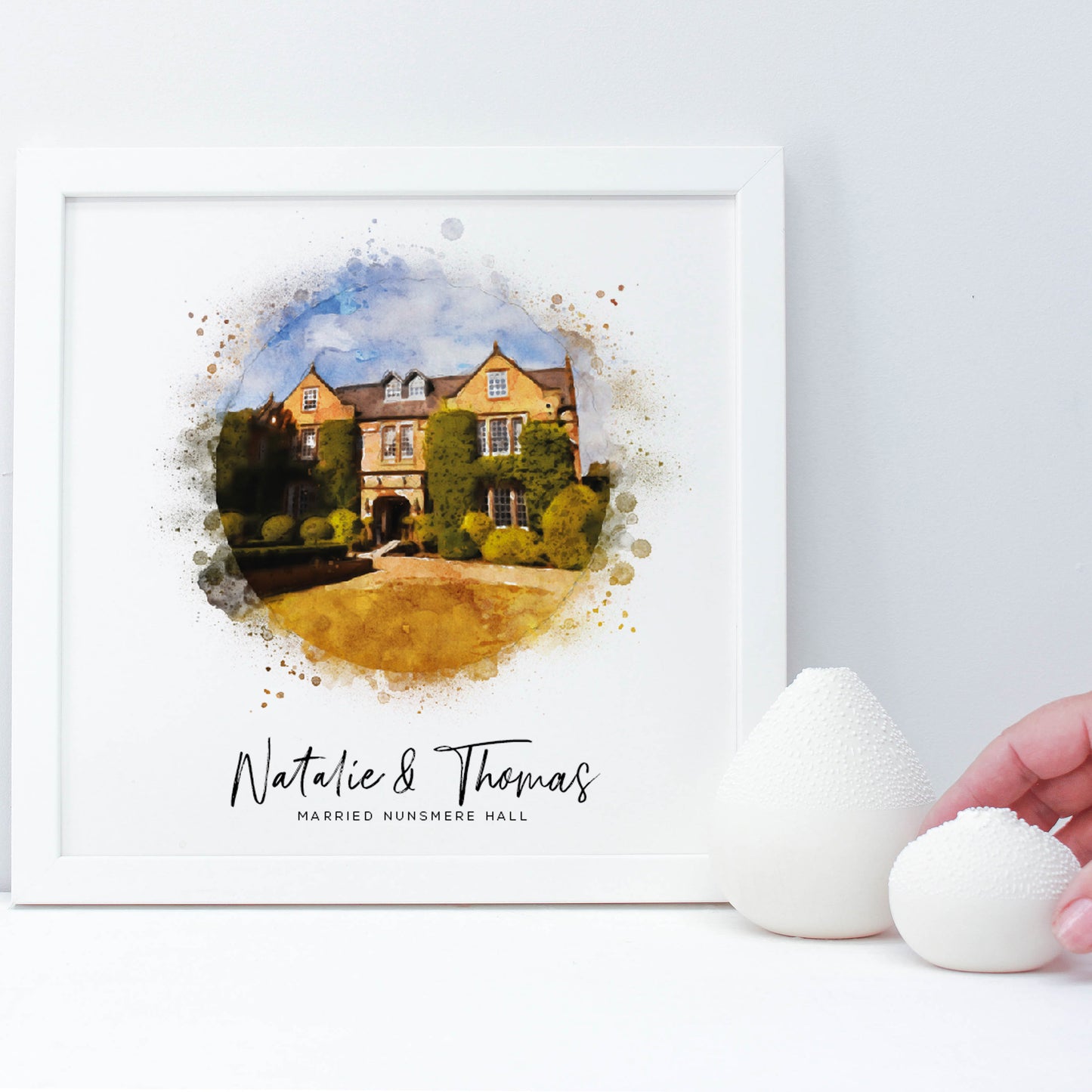 Personalised Wedding Venue Watercolour Framed Print