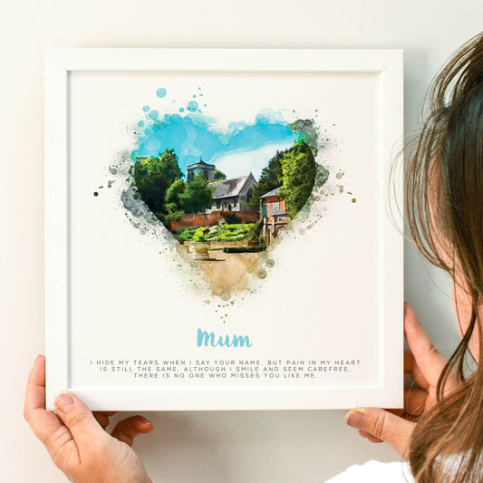 Memorial to a Mum Framed Print in a white frame
