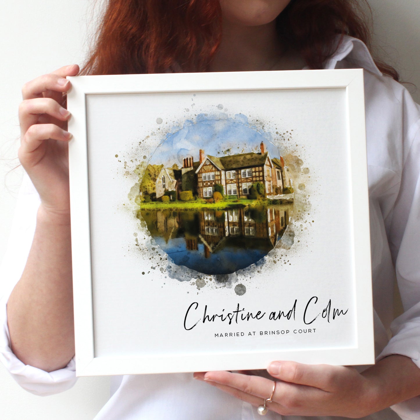 Personalised Wedding Venue Watercolour Framed Print